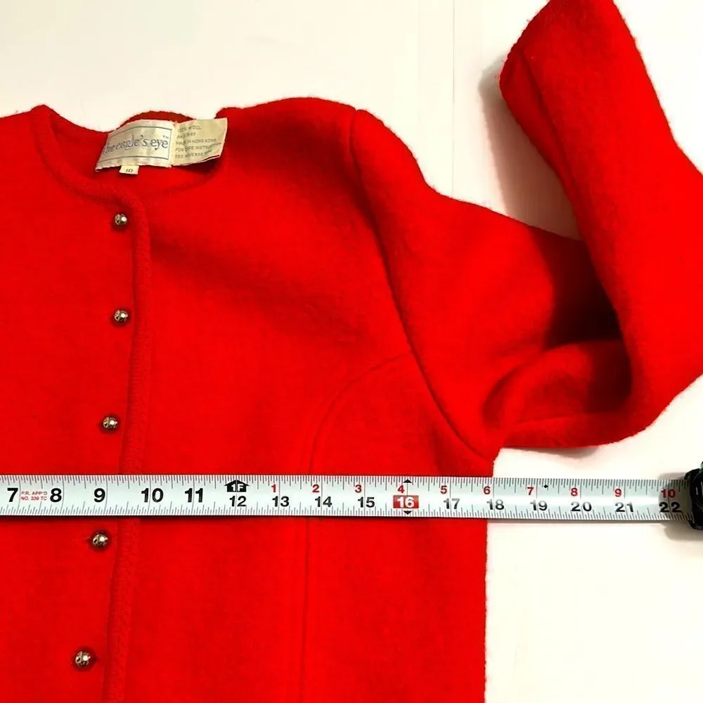 Vintage The eagle’s eye women’s wool button up red jacket size 10
